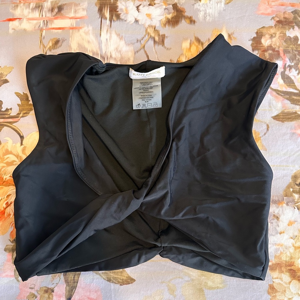 Ramy Brook Charcoal Twist Front Top